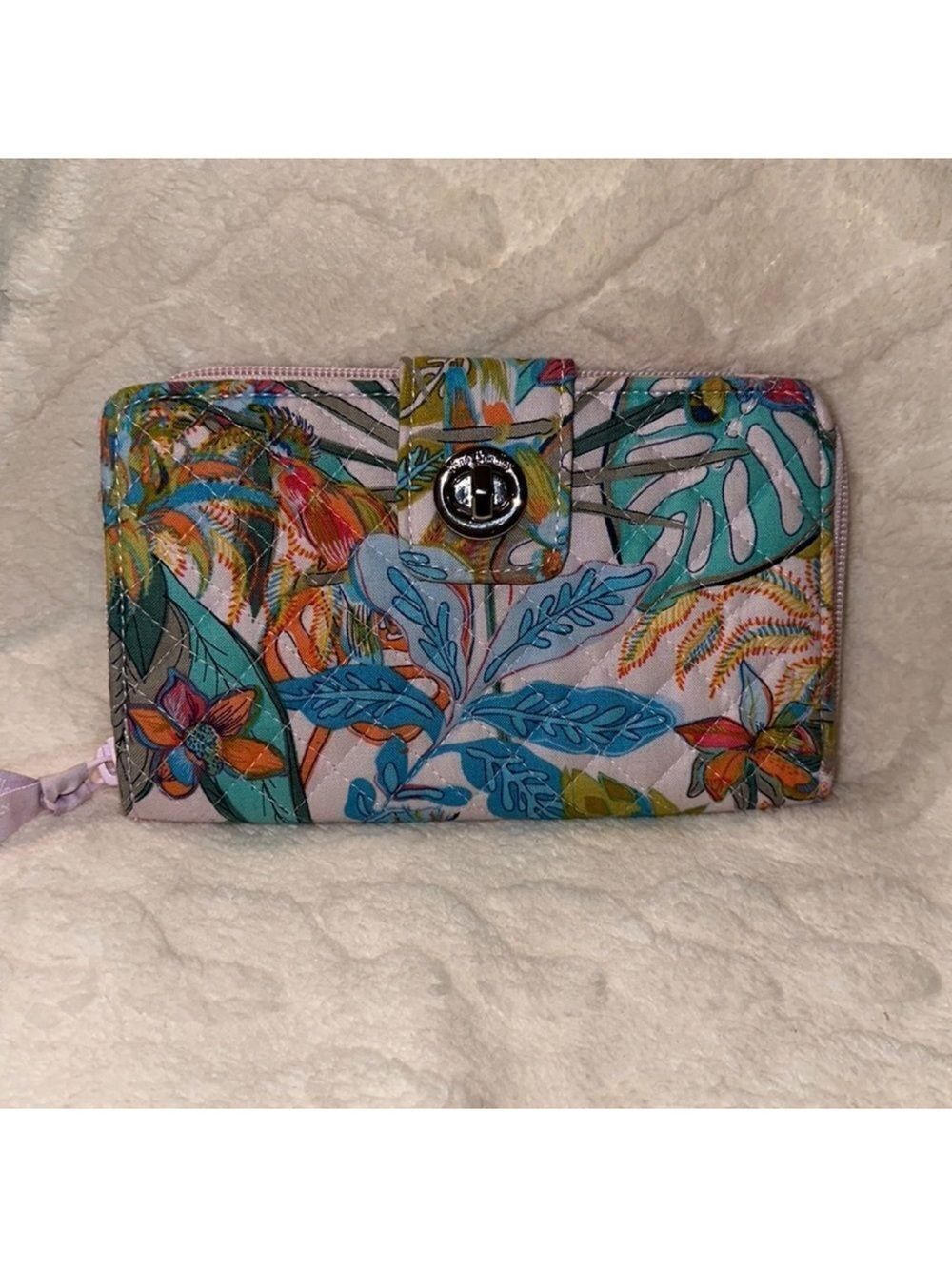 Vera Bradley Campus Double ID Turnlock Wallet Signature Cotton Quilted Wallet